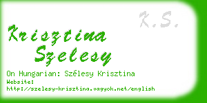 krisztina szelesy business card